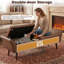 Banc de rangement avec repose-pieds avec rangement et banc de rangement en cuir de 64 po facile à assembler-1760951632