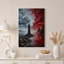 Art mural sur toile, "Phare sur un rivage rocheux avec ciel rouge et gris"-719910720