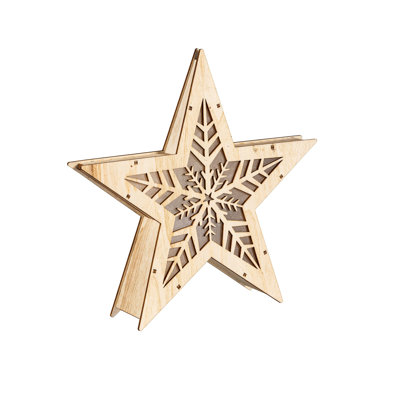 LED Star Wood Table Décor, 10.4in. H