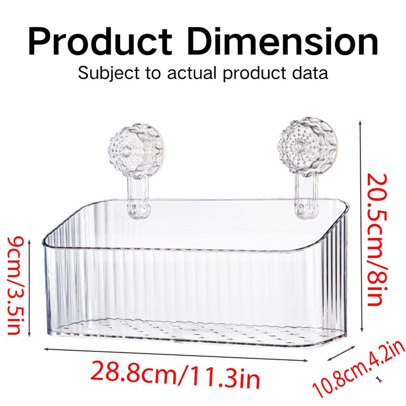 Organisateur de douche à ventouse, Blanc