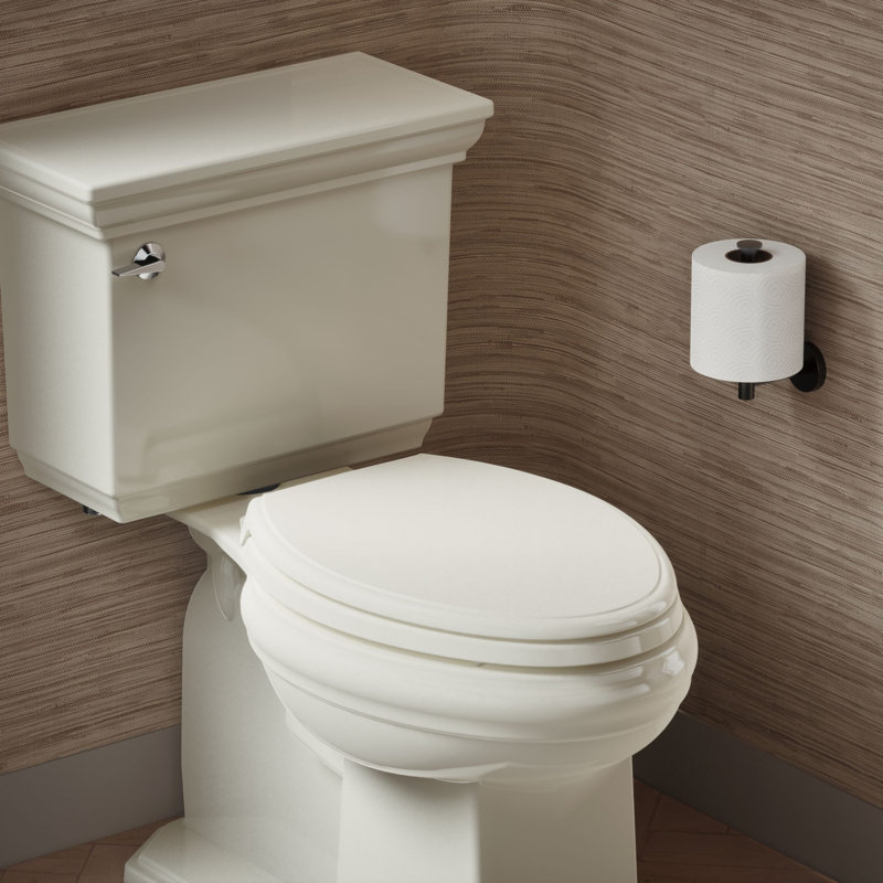 Glenbury Elongated Toilet Seat, Biscuit, Ready Latch