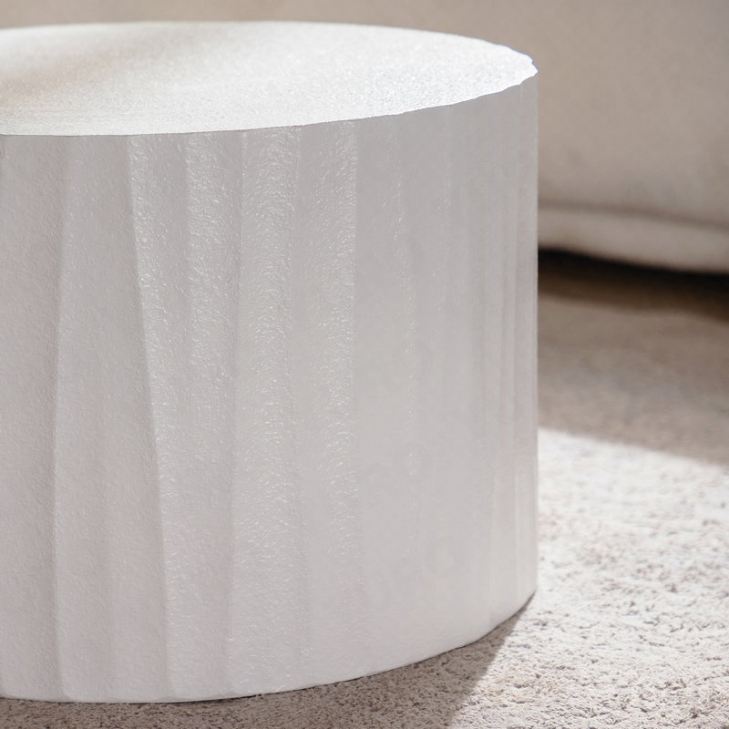 Ensemble de tables basses gigognes 2P - Bois rond, moderne - Bois, Creamy White, 15.35" H x 46.45" W x 46.45" D