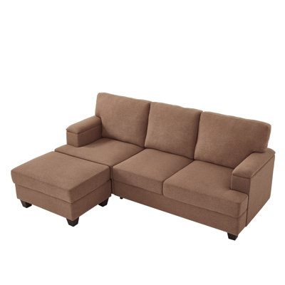 104.3" Cloud Sectional Couch With L-Shape Chaise,Modern Modular Sofa With Deep Seat, Upholstered Couches For Living Room Bedroom,No Assembly Required, (Plush Corduroy Fabric)