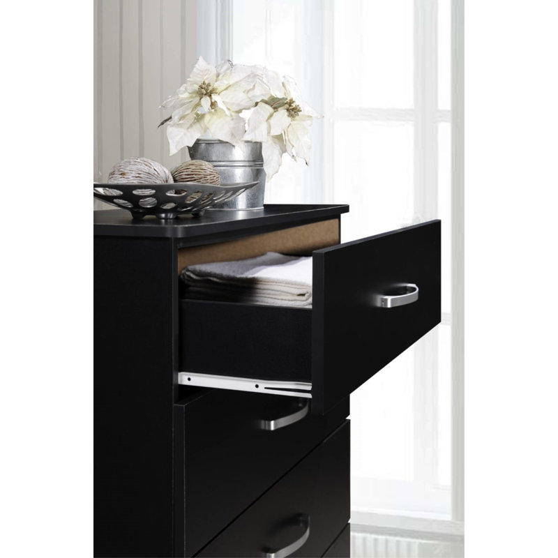 Commode 5 tiroirs l 32 po, Noir