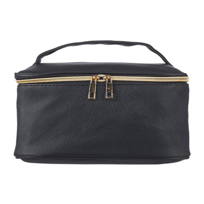 Black portable travel handbag with waterproof large capacity