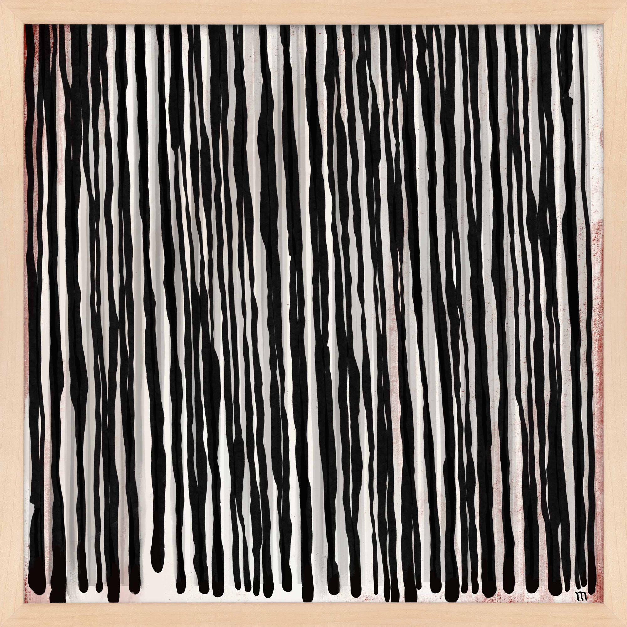 Black Waterfall by Marco Marella For Studio M, 36" H x 36" W, Maple Paper Framed