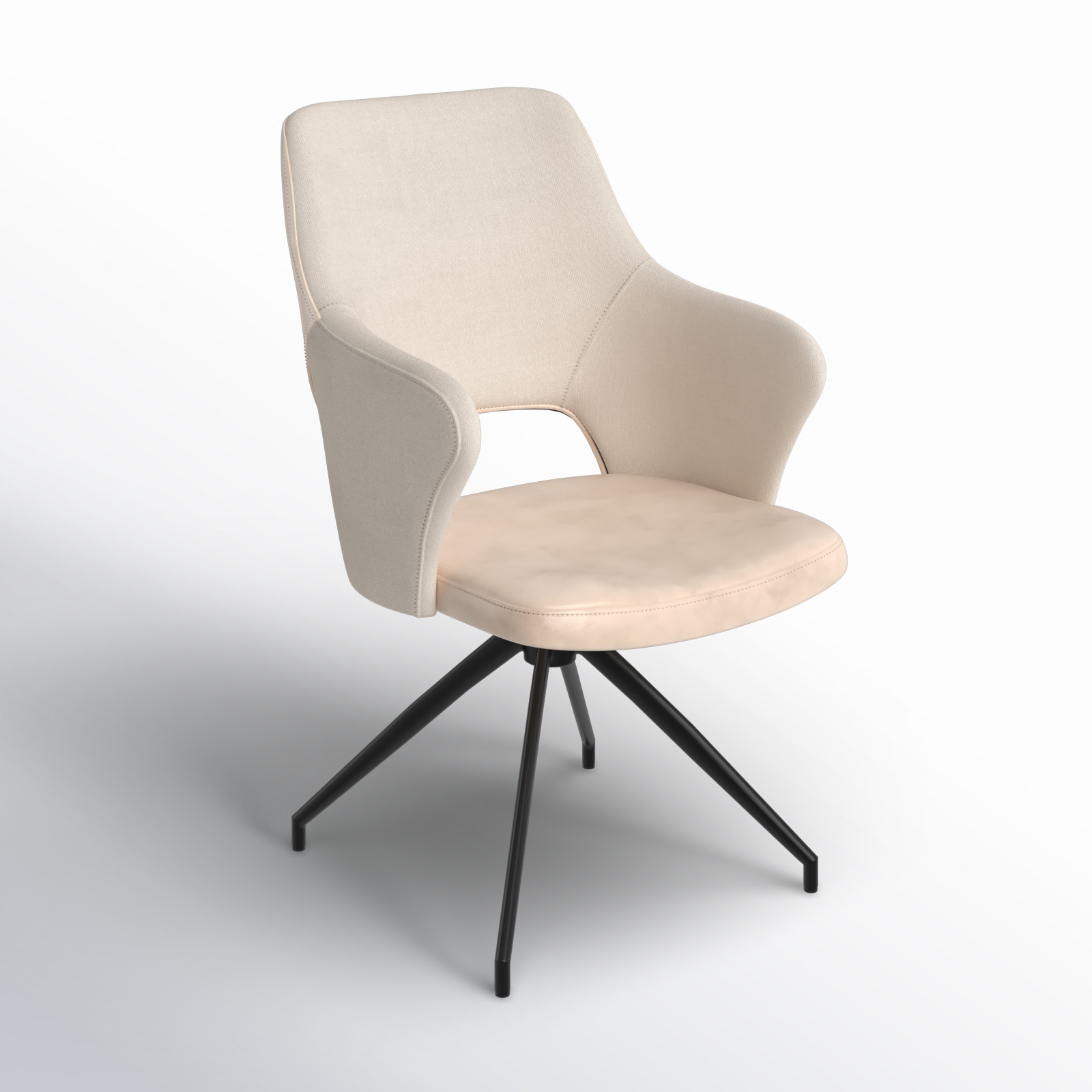 Celestia Office Chair, Beige Faux Leather