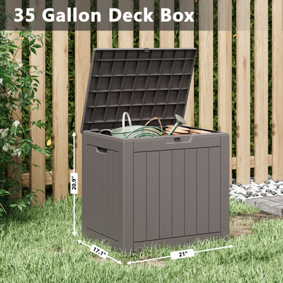 Grande boîte de rangement extérieure en résine 150 gallons, couvercle verrouillable