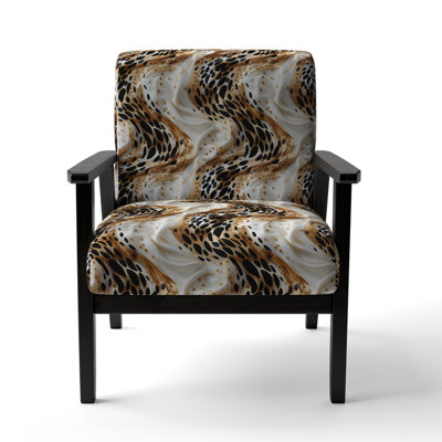 Fauteuil d'appoint rembourré moderne noir et doré Glam Marble