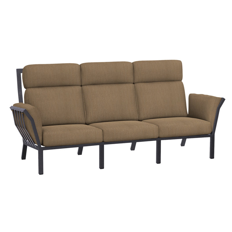 Aris Outdoor 3 - Seat Patio Sofa, Sahara Cafe, Graphite