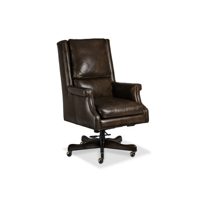 Maitland Smith Upholstery Genuine Leather Executive Chair