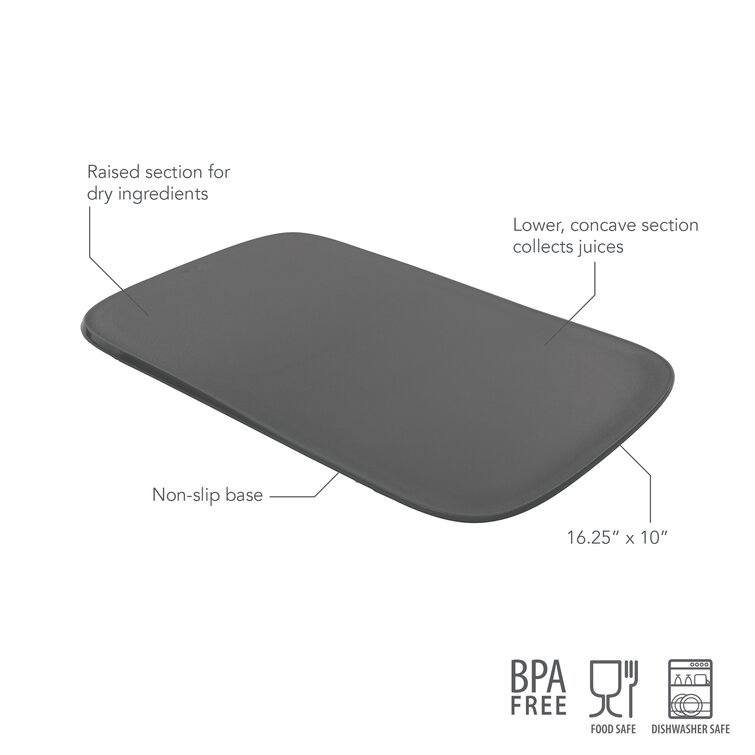 Tovolo Charcoal Plastic Hi-Low Cutting Board