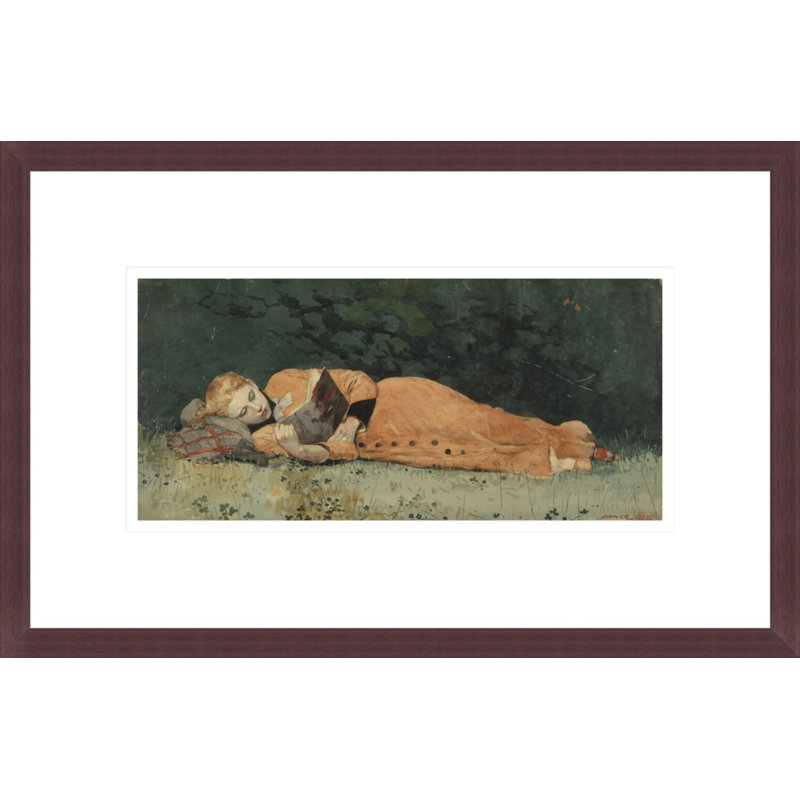 «The New Novel» par Winslow Homer, impression giclée sur cadre, H 10,82 po x l 16,75 po