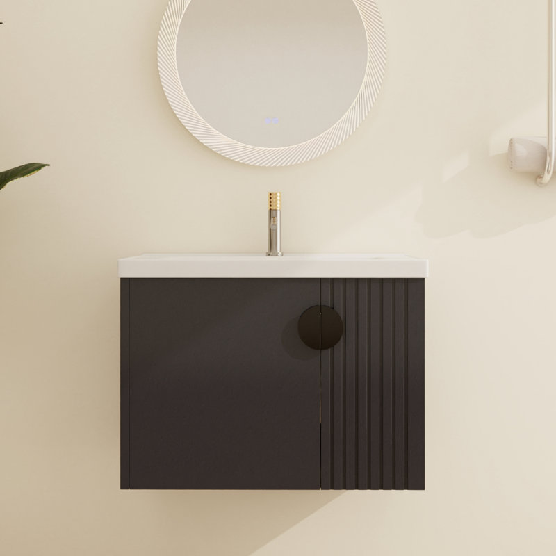 Meuble-lavabo mural simple 28 po Bratislava, Noir, 28"