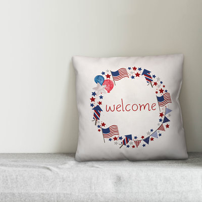 Patriotic Square Pillow Cover & Insert