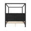 Grand lit plateforme à baldaquin en bois avec tête de lit tapissier-129693961-129693962