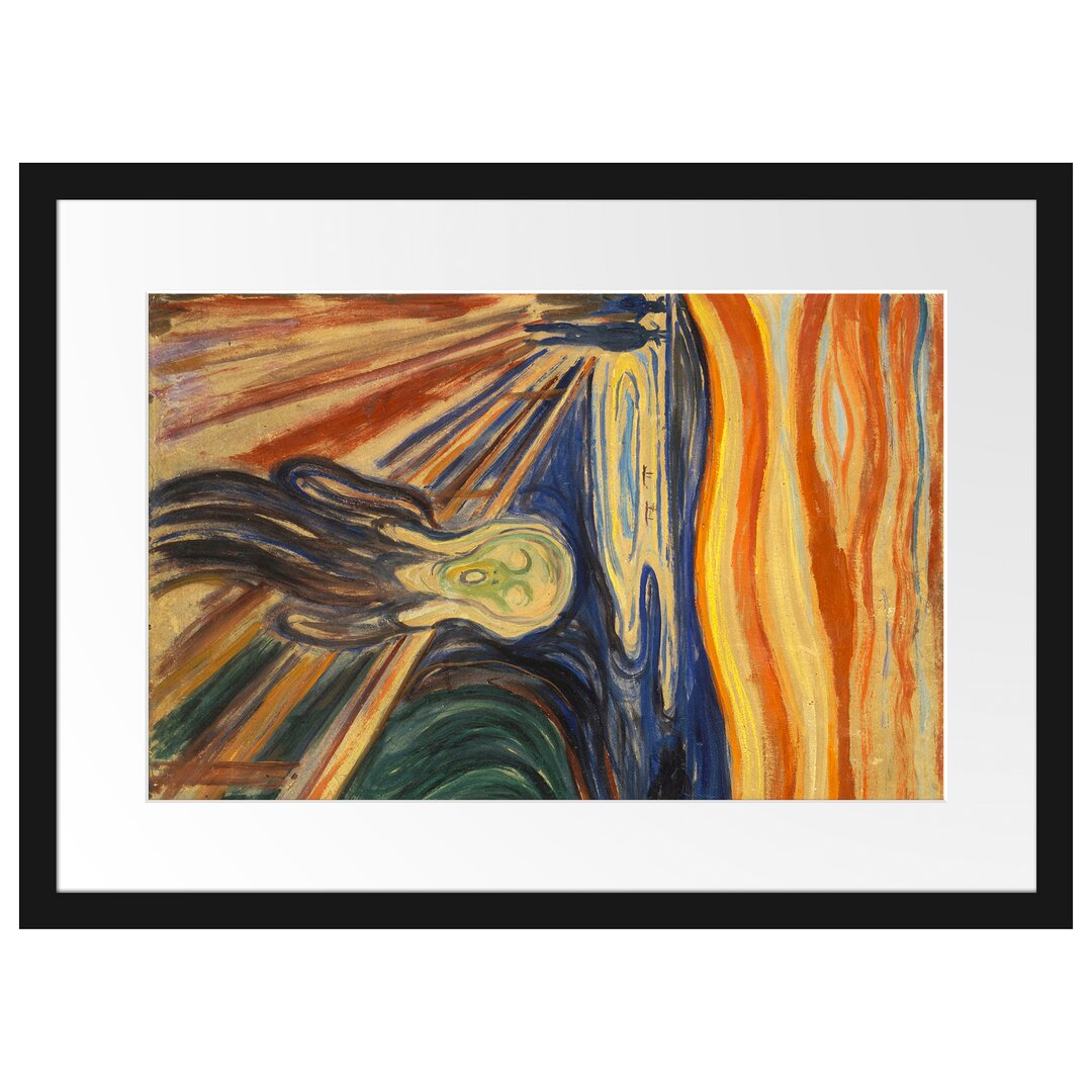 Gerahmter Kunstdruck The Scream II von Edvard Munch