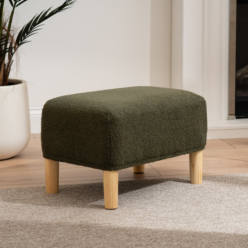 Boucle Foot Stool, Dark Green