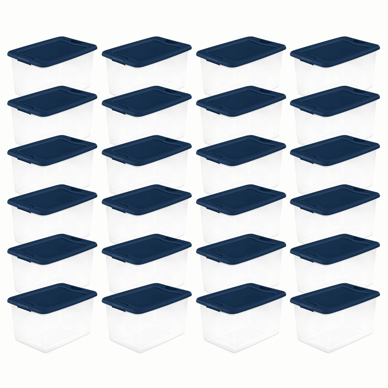 Bac de rangement en plastique Sterilite, Bleu marine, 24-Pack