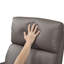 Fauteuil inclinable oscillant 1pc avec revêtement pivotant en cuir moka et meubles de salon-1241573334