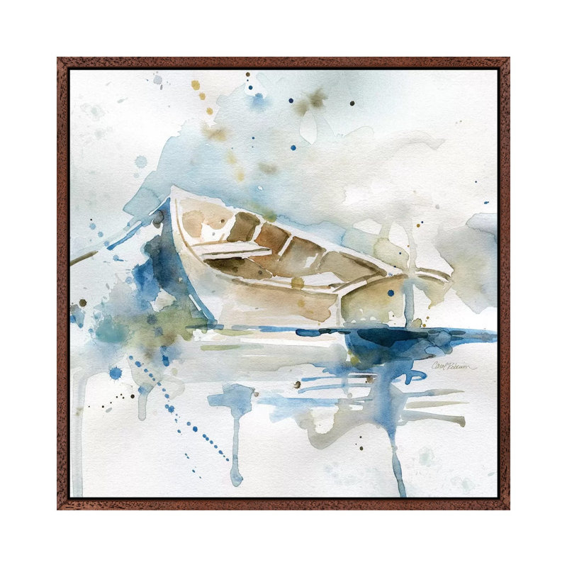 Malibu Marina II by Carol Robinson - Painting on Canvas, Classic Brown Wood Framed, 66.04 cm H x 66.04 cm W