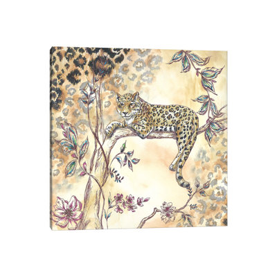 «Leopard On Neutral I» par Tre Sorelle Studios - peinture sur toile tendue