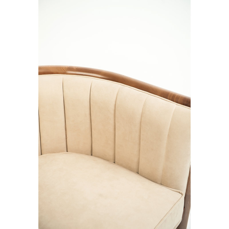 Fauteuil demi-tonneau en coton 31,5 po Charents