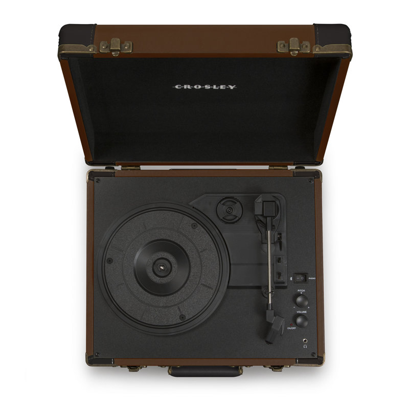 Tourne-disque décoratif portatif Executive Deluxe, Brun