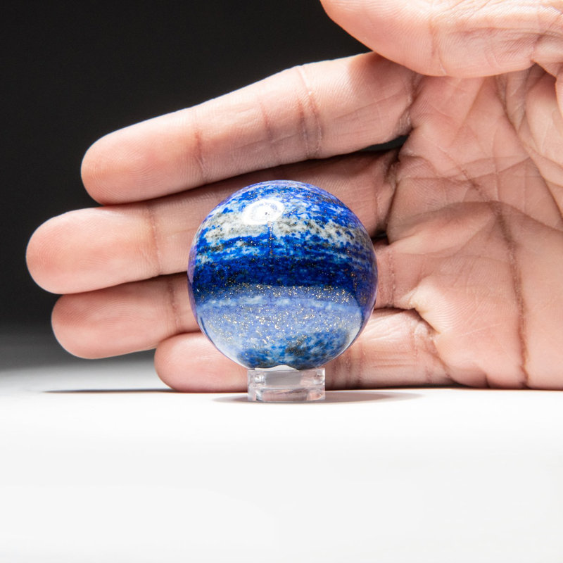 Polished Polychrome Sphere from Madagascar, Pink, 1.5" H x 1.5" W x 1.5" D