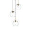 Luminaire suspendu sphérique pour îlot de cuisine à trois lumières avec accents en verre Snead-2129991287-2063172668-2063172669