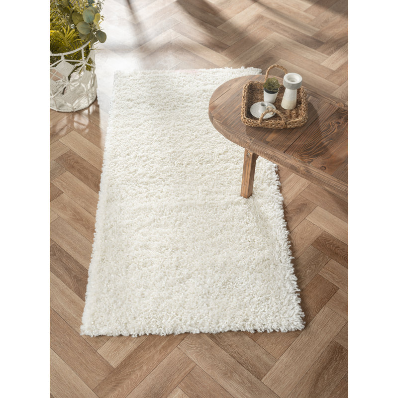 Shaggy Lush cream  Rug, Rectangle 70 x 140cm