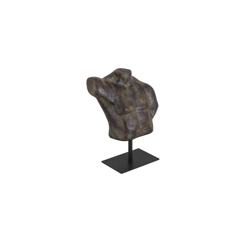 Victor Cast Alumiinum Sculpture Aged Black, Dark Green