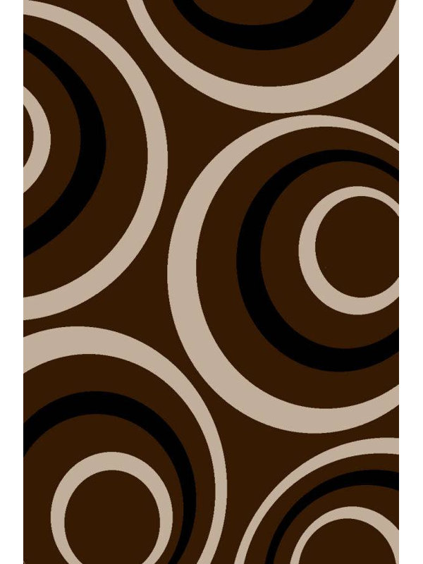 Tapis chocolat abstrait, Rectangle 7 pi 10 po x 10 pi 2 po