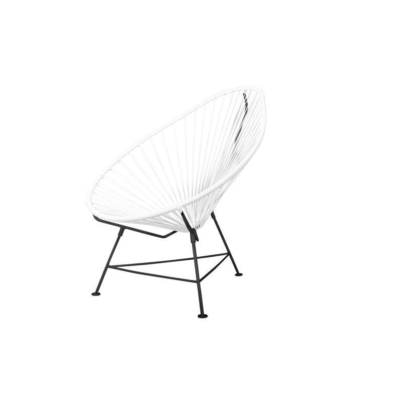 Outdoor Lounge Chair, White/Black