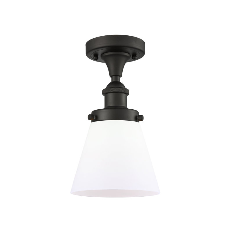 Plafonnier semi-encastré 1 lumière Wilmoth, Ampoule non incluse, Bronze huilé, Blanc mat