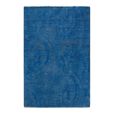 Tapis bleu nouvel âge 4 pi 1 po x 5 pi 10 po Overyed