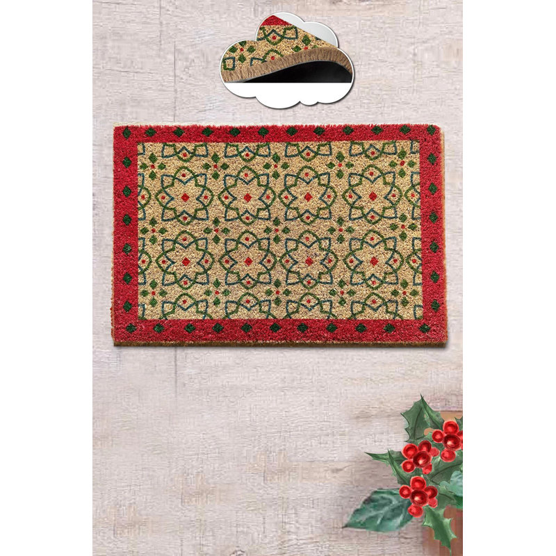 Premium Doormat, 15.7 x 23.6 inches | 100% Coir Fiber, 0.6 inches Thick | Durable PVC Non-Slip Underside | Stylish Brown Color | Perfect for Indoor & Outdoor Use, Enhances Entryway Aesthetics