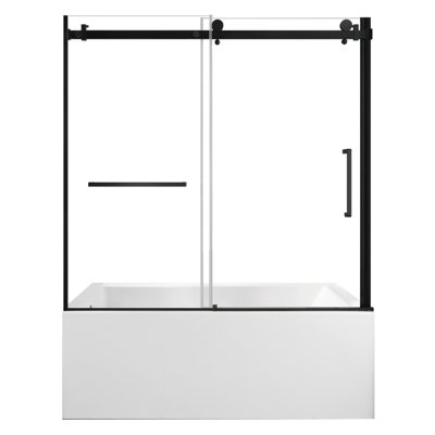 Baignoire en alcôve rectangulaire antidérapante en acrylique à 3 parois 60 pouces avec porte de baignoire et drain à droite Kingston