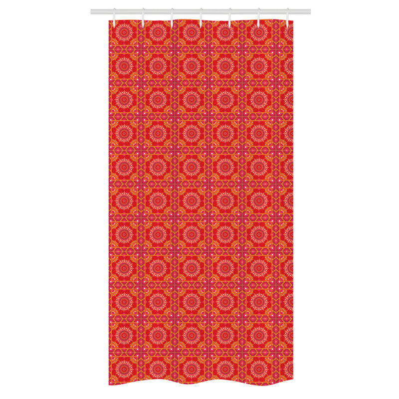 Geometric Shower Curtain with Hooks Included,  72" H x 36" W 