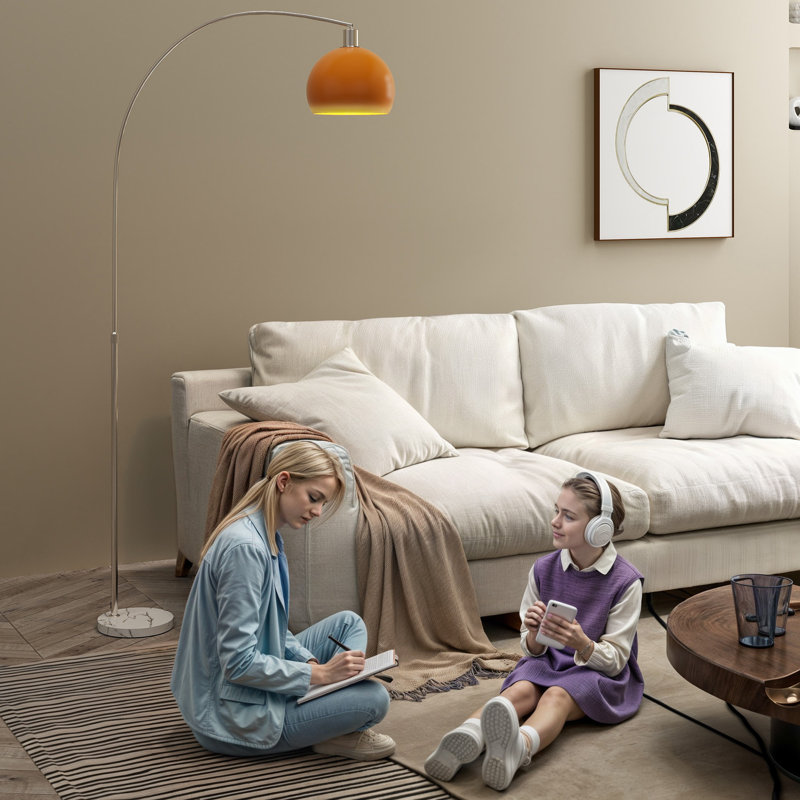180cm Polished Arched Floor Lamp