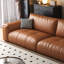 Canapé modulaire orange en cuir véritable-648197606