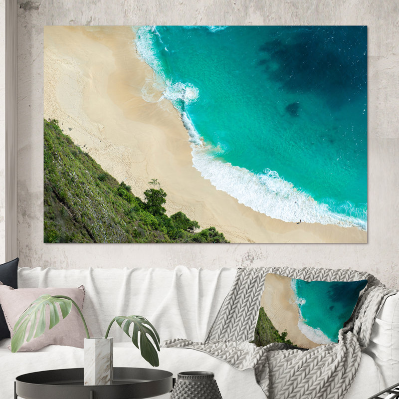 Vue aérienne de la plage tropicale VI - reproduction sur toile, H 40 po x l 60 po, Toile tendue