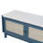 Boho Rattan Entryway Bench With Storage, Cushioned Shoe Bench With Double Doors, Wooden Shoe Organizer Bench For Entryway And Hallway (Antique Navy+Beige ), Shoe Storage-1075641407