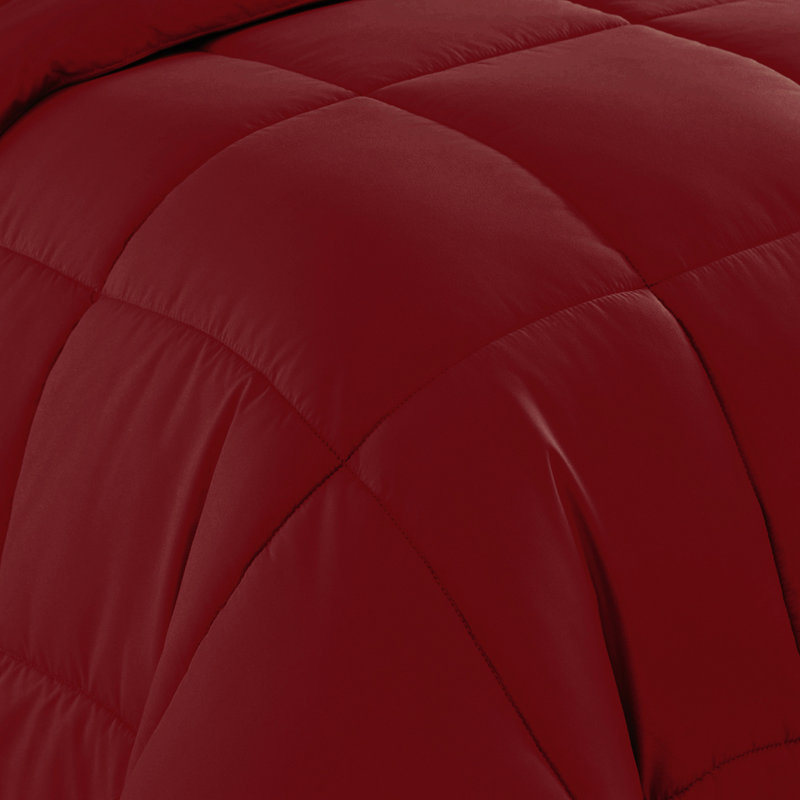  Luxury Alternative Comforter and Sheet Set, Red, Full Comforter + 6 Additional Pieces
