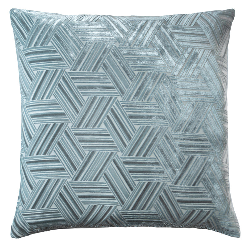 Entwined Square Velvet Pillow Cover & Insert, 20" x 20", Harbor