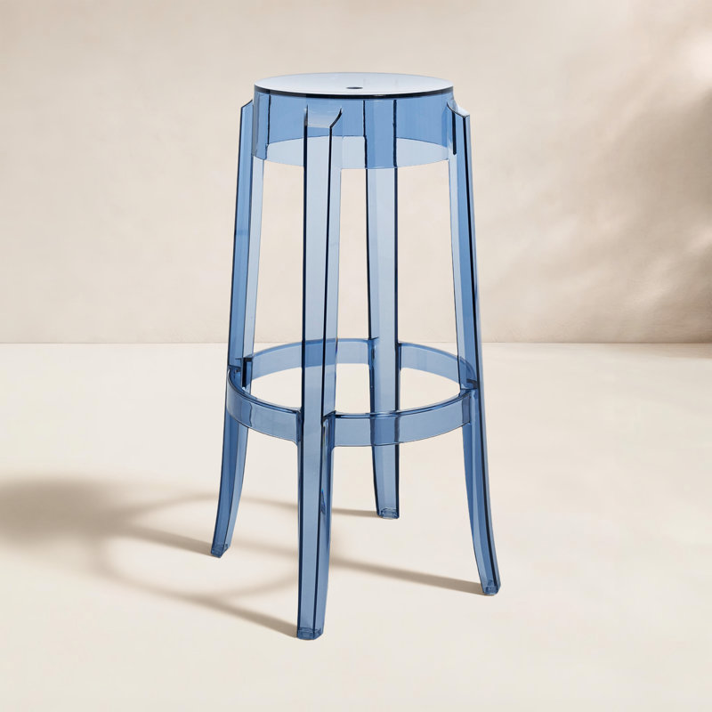 Charles Backless Outdoor Bar Stool, Powder, 29.53"