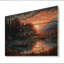 Autumn Sunset Cottage II sur impression sur bois-465370083