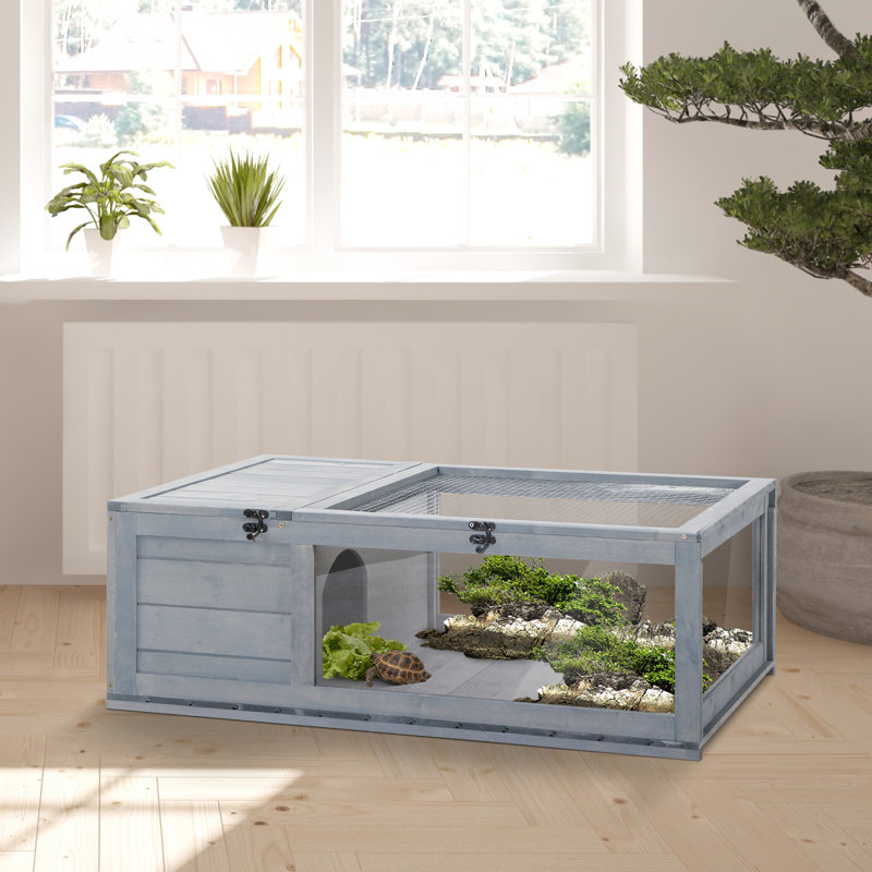 Maison de reptile en bois gris - Créez un environnement de vie sécuritaire et confortable pour vos animaux de compagnie