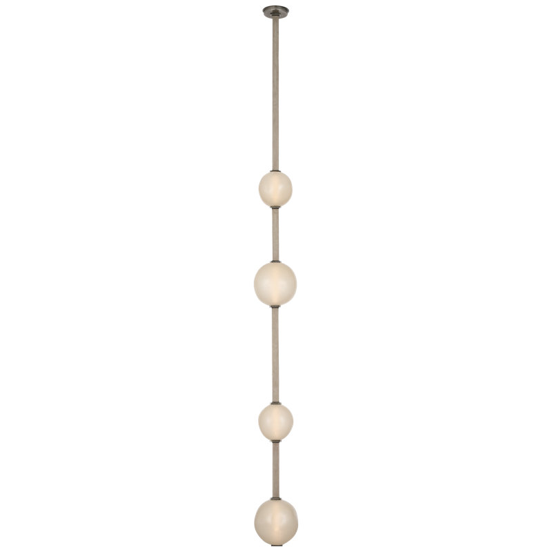 Anne-Marie Barton Dune Belted Light with Fizzy Nude Glass, Ash Suede/Mottled Pewter