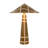 Hand-Painted Stoneware Plaid Table Lamp with Iron Accent